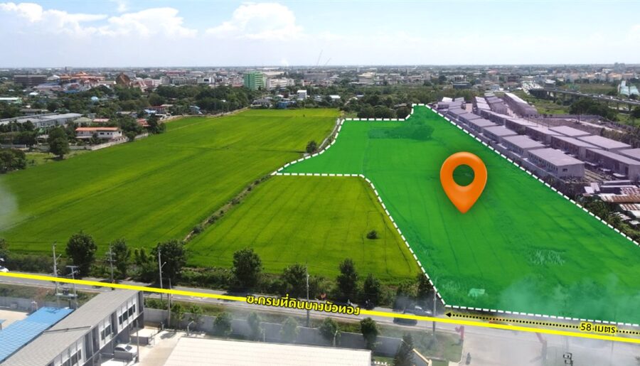 ที่ดินทำเลดี ติดถนนใหญ่ ห่างจาก ถ.ชัยพฤกษ์ เพียง 400 ม. พร้อมโอน หน้ากว้างติด ถนน 60 ม. หลังติดคลองสวย โทร 092-7579858