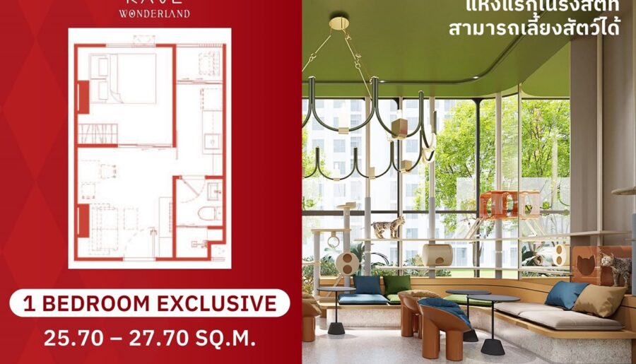 เคฟ วันเดอร์แลนด์ คอนโดใหม่หนึ่งเดียวในรังสิต เลี้ยงสัตว์ได้ ซื้อคุ้มากกว่าเช่า โทร 061-6161426