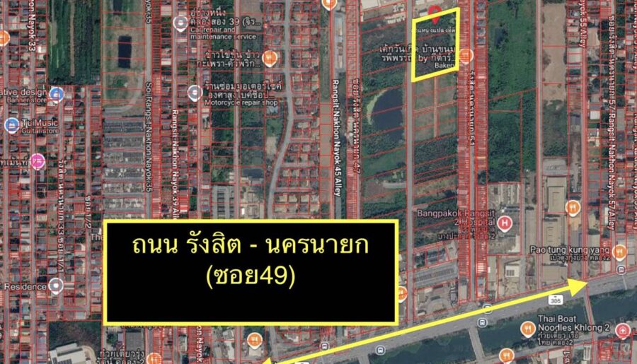 ขายที่ดิน ซอยรังสิต-นครนายก 49 (คลอง 2) ธัญบุรี ปทุมธานี ขนาด 5ไร่ 3งาน 19ตร.ว. ทำเลรองรับเมกะโปรเจกต์ Central โทร 082-2291771